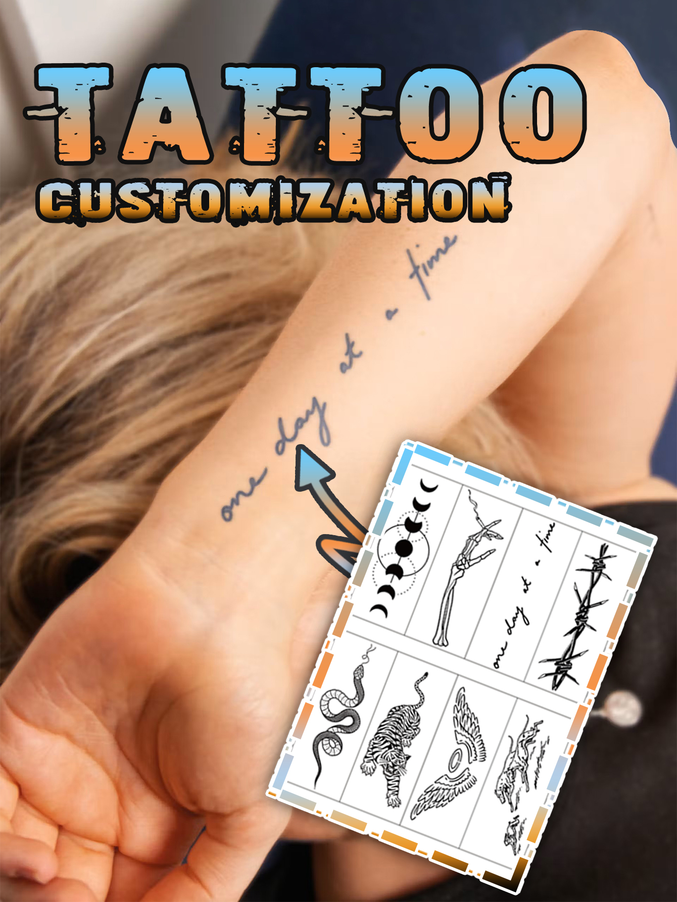 Customizable Tattoo Sticker Set – Various Styles